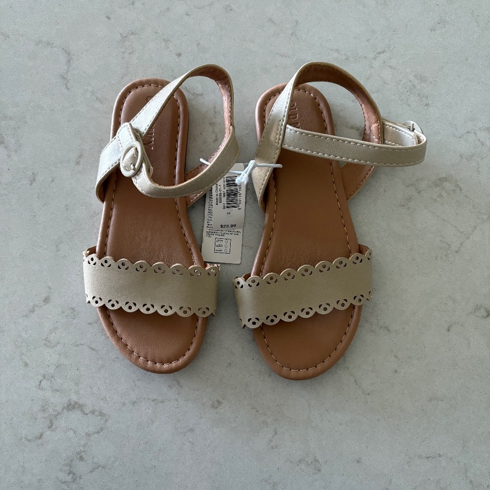 Faux-Leather Scallop-Trim Sandals for Toddler Girls - Old navy
